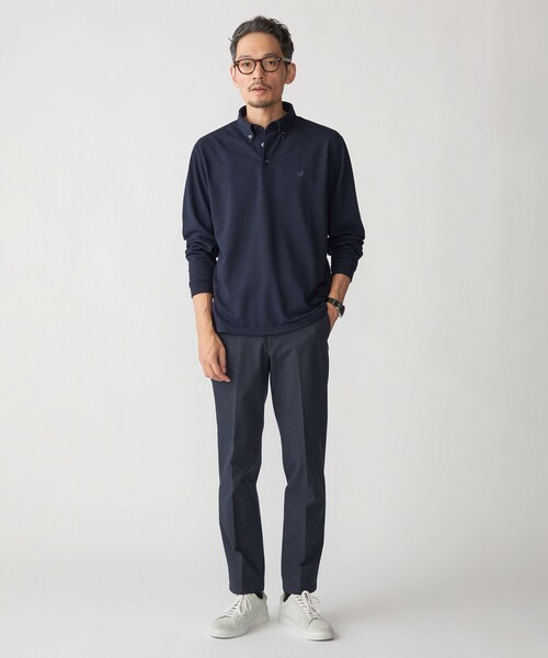 「SHIPS」 長袖ポロシャツ SMALL トップグレー メンズ_画像6