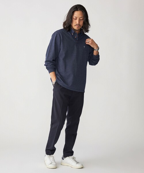 「SHIPS」 長袖ポロシャツ SMALL トップグレー メンズ_画像9