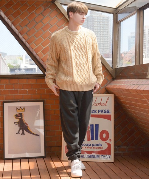 「HOUSTON」 長袖ニット LARGE グリーン メンズ_画像9