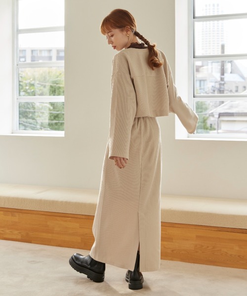 「hinari」 ニットワンピース SMALL アイボリー レディース_画像9