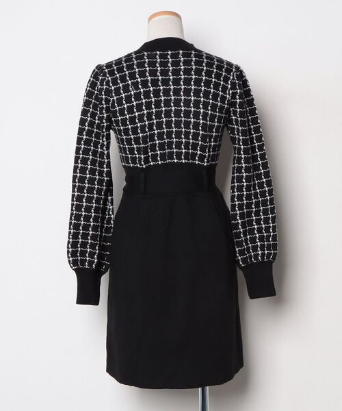 「REDYAZEL」 チェック柄ニットワンピース FREE ブラック レディース_画像2