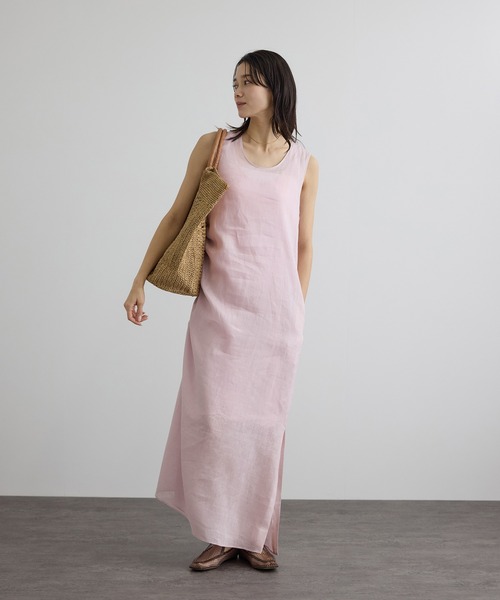 ワンピース リネンドロストノースリーブワンピース / GENTLE LINENの画像