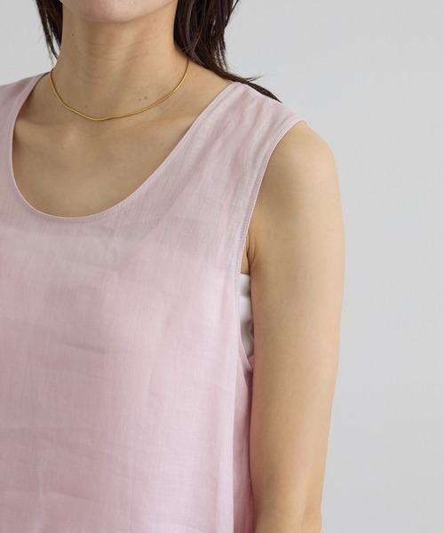 ワンピース リネンドロストノースリーブワンピース / GENTLE LINENの画像