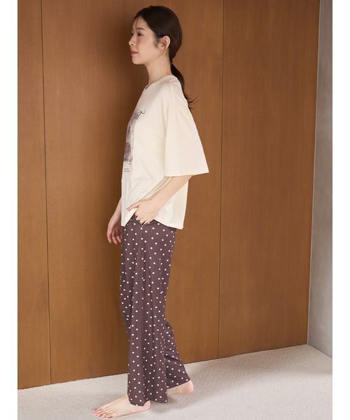 SNIDEL HOME パジャマ ルームウェア ドットロングパンツ レディース