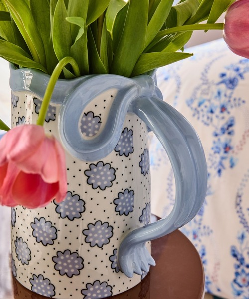 Cath Kidston（キャス・キッドソン） 花瓶 ブルー ボウ ジャグ