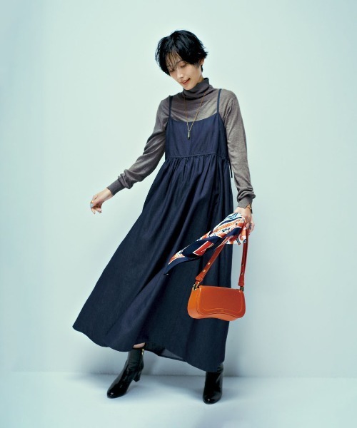 IEDIT（イディット） ワンピース 大人仕様のデニムロングキャミ