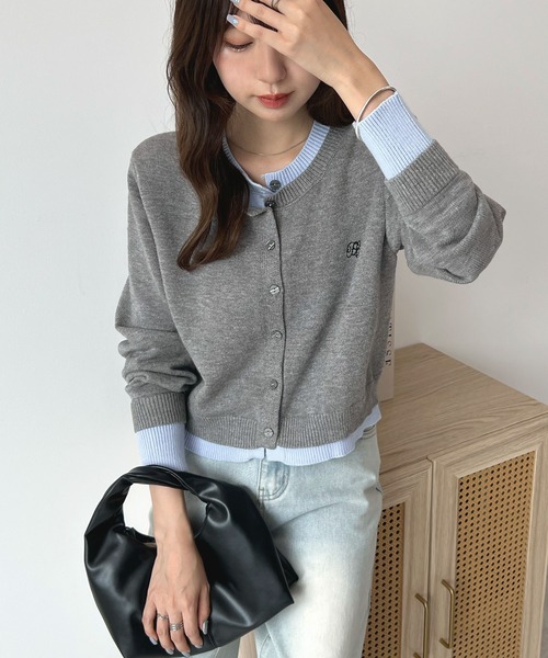 「Futier land」 ニットカーディガン LARGE レッド レディース_画像3