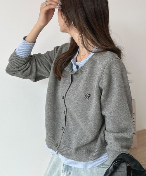 「Futier land」 ニットカーディガン LARGE レッド レディース_画像5