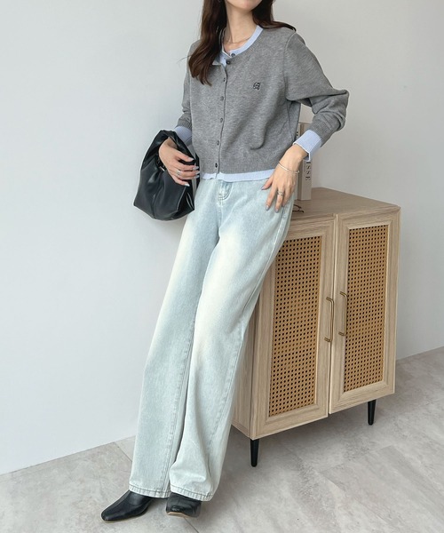 「Futier land」 ニットカーディガン LARGE レッド レディース_画像6