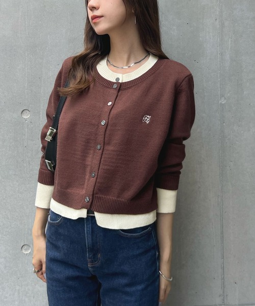 「Futier land」 ニットカーディガン LARGE レッド レディース_画像7