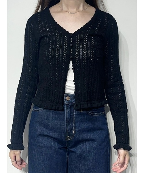 「GAP」 ニットカーディガン XX-SMALL ワイン レディース_画像6