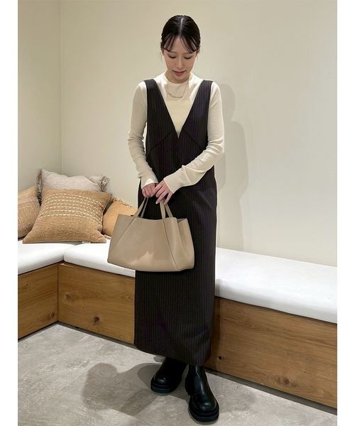 「Mila Owen」 長袖ワンピース 0 アイボリー レディースの画像