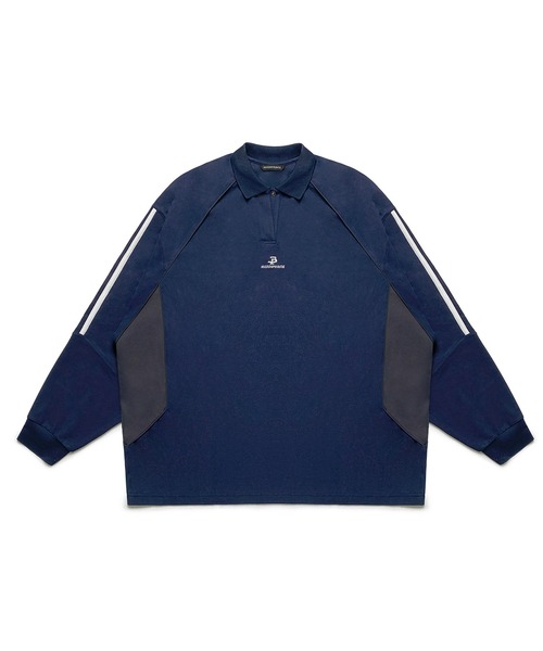 「MASONPRINCE」 長袖ポロシャツ M ブラック メンズの画像