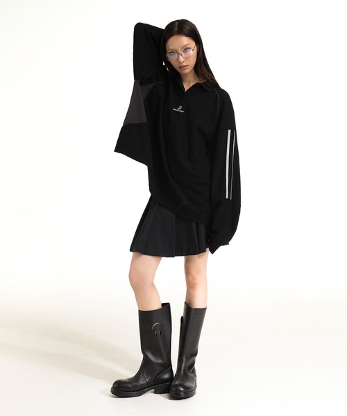 「MASONPRINCE」 長袖ポロシャツ M ブラック メンズの画像