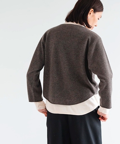 「D」 ニットカーディガン MEDIUM ブラック レディース_画像6