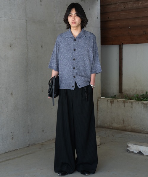 NEIGHBORHOOD ノーカラーシャツ カーディガン　Mサイズ 24ss SINSS シャツ Nep HS knit cardigan / ネップHSニットカーディガン