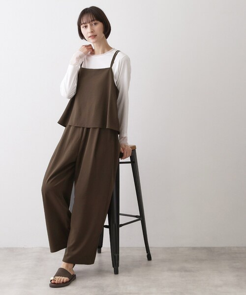 美品　MAGALI サロペット ブラウン Dessin（デッサン） サロペット オーバーオール 「吸汗速乾/洗える