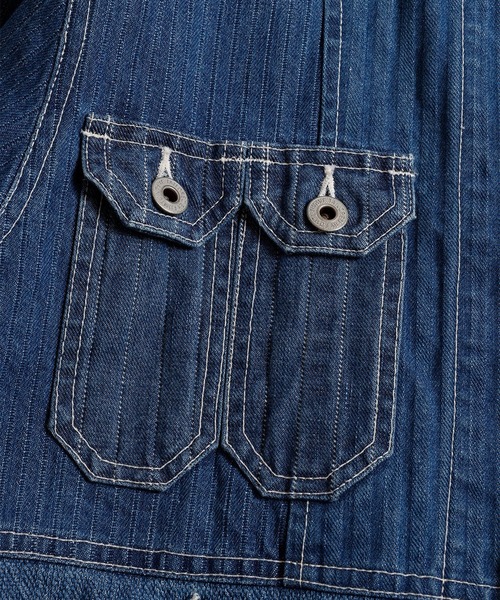 デニムジャケット gジャン 「FDMTL」PACHWORK COVERALL JACKET 3YR WASH メンズの画像