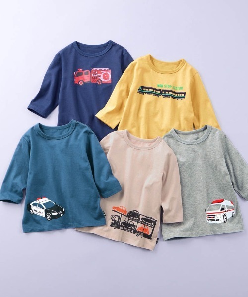 GITA tシャツ ワクワクプリントの七分袖Tシャツ5枚セット キッズ 子供