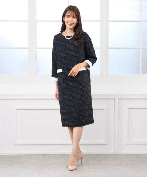 「DRESS LAB」 長袖ワンピース M ホワイト レディース_画像6