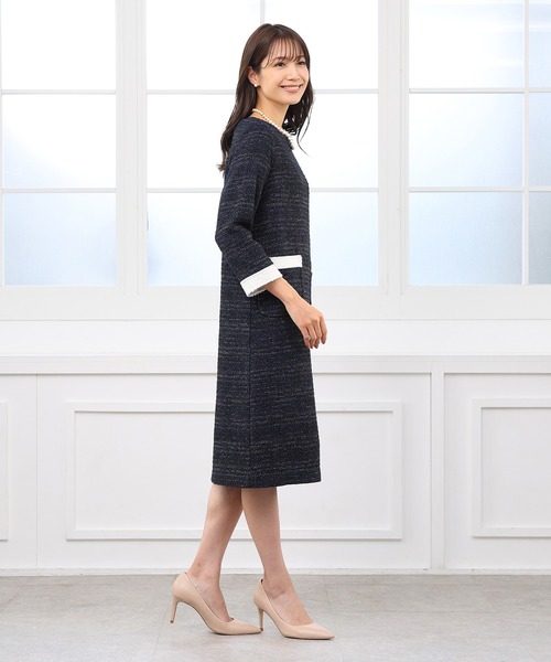 「DRESS LAB」 長袖ワンピース M ホワイト レディース_画像8