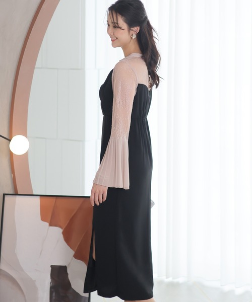 「PourVous」 長袖ワンピース M ブラック レディース_画像2