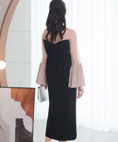 「PourVous」 長袖ワンピース M ブラック レディース_画像3
