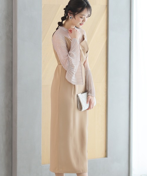 「PourVous」 長袖ワンピース M ブラック レディース_画像9