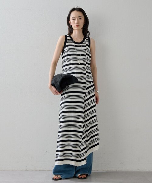 HERITANOVUM ワンピース 「HERITANOVUM」アシンメトリーニットドレス
