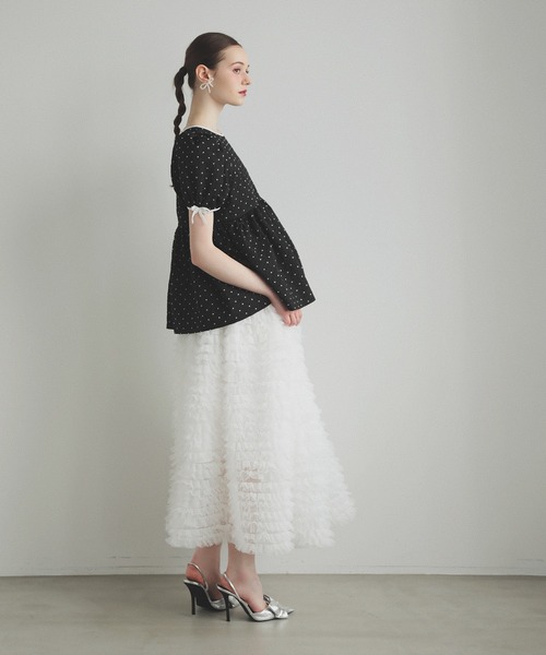 MERAKI ハートジャガードペプラムトップス レディース : ZOZOTOWN