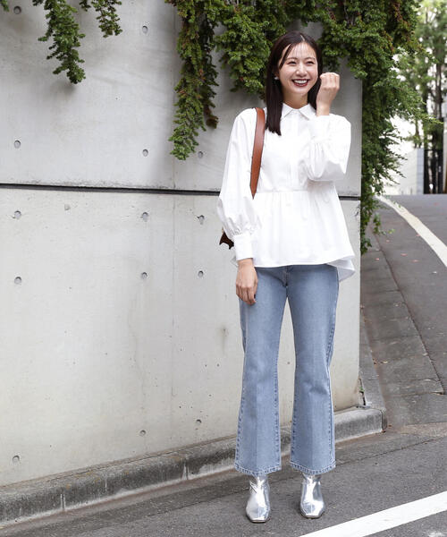 「N.(N. Natural Beauty Basic)」 長袖ブラウス MEDIUM ブルー レディース_画像4