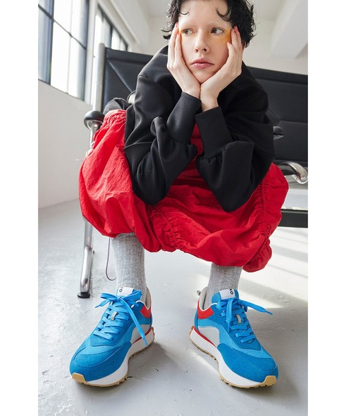 「OMMO」 ローカットスニーカー 25.5cm パープル レディース_画像2