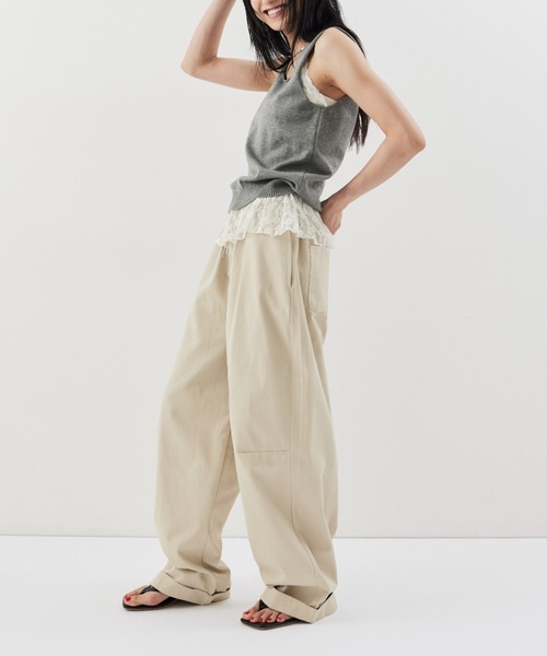 「HANNE」 イージーパンツ M ネイビー レディース_画像6