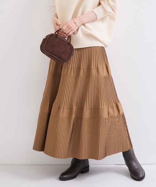 LE CERCLE par rope' ロング スカート ティアードプリーツスカート