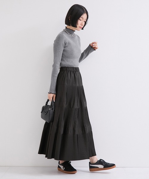 LE CERCLE par rope' ロング スカート ティアードプリーツスカート