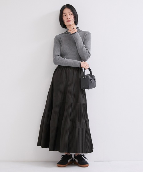 LE CERCLE par rope' ロング スカート ティアードプリーツスカート