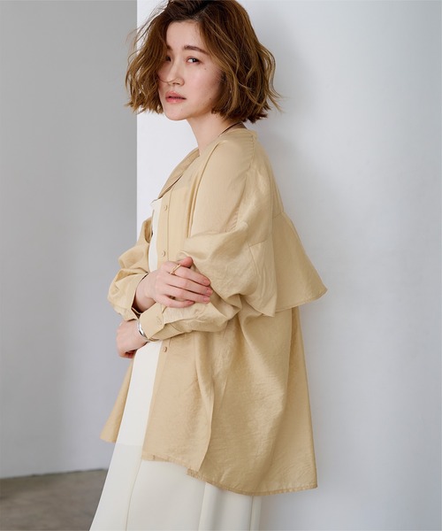 「ur's」 長袖ブラウス M チャコール レディース_画像6