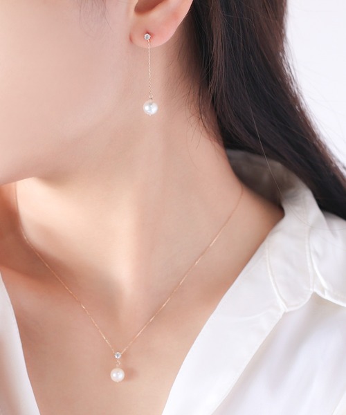 ピアス 入学式 入園式 卒業式 6月誕生石  K10 イエローゴールド あこや真珠 ピアス BLOOM/ブルーム レディースの画像