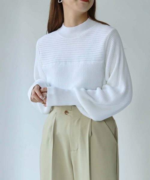 HER CLOSET ニット セーター 「shemoshelly」ヨークデザインニット 