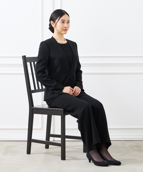 ＊未使用【AIMER】セットアップ　パンツスーツ　パンツドレス　ブラック９ AIMER パンツドレス ストレートパンツオールインワンパーティー