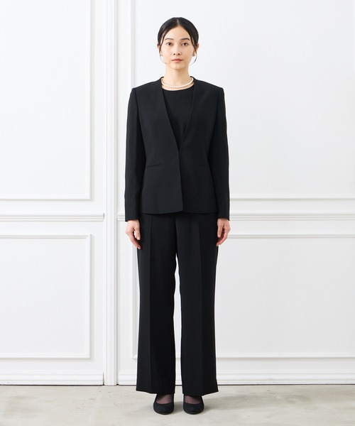 【美品】コムサイズム　パンツスーツ　セットアップ　ノーカラー　セレモニー　黒喪服 セレモニースタイル│コムサイズム 2025.01.23｜COMME CA ISM