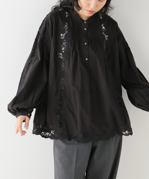 Spick＆Span シャツ ブラウス コットンレースブラウス レディース