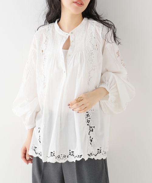 Spick＆Span シャツ ブラウス コットンレースブラウス