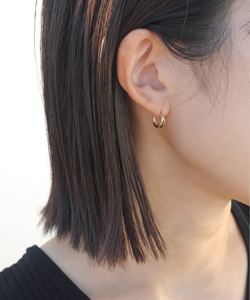 ピアス 金属アレルギー対応「ieLS」ステンレス ダブルフープピアス