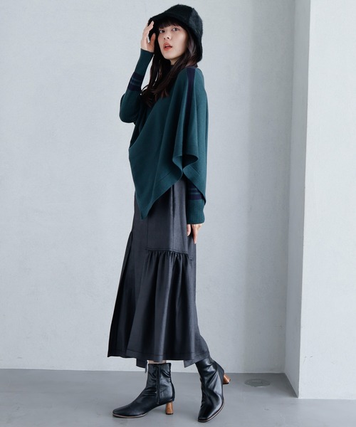 ニット セーター ケープセットラインリブニット レディース LADYMADE ニット セーター ケープセットラインリブニット