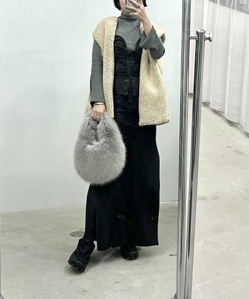 かぐれ ウールボアベスト 美品／kagure かぐれ ウール ボアベスト