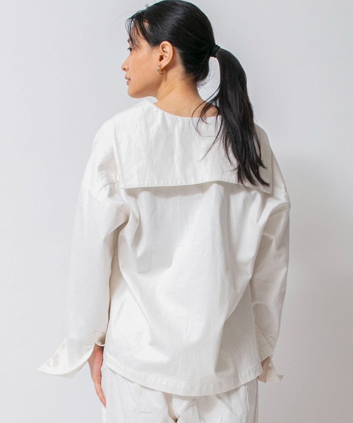 シャツ/ブラウス(長袖/七分) vintage blouse &amp; bag. COFREX】 スタンド ビジューブラウス 七分袖 レディースデザイン