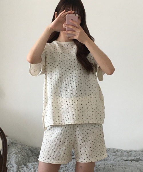 JEMORGAN（ジェーイーモーガン） パジャマ ルームウェア ワッフル花柄