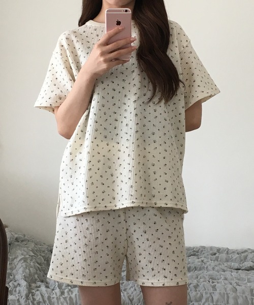 JEMORGAN（ジェーイーモーガン） パジャマ ルームウェア ワッフル花柄