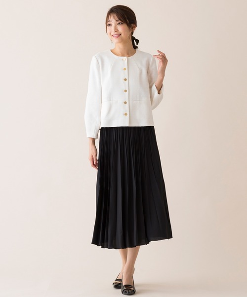 ローズティアラ　ネイビー ノーカラージャケット　新品定価29,700円 Rose Tiara（ローズティアラ） ジャケット ノーカラージャケット